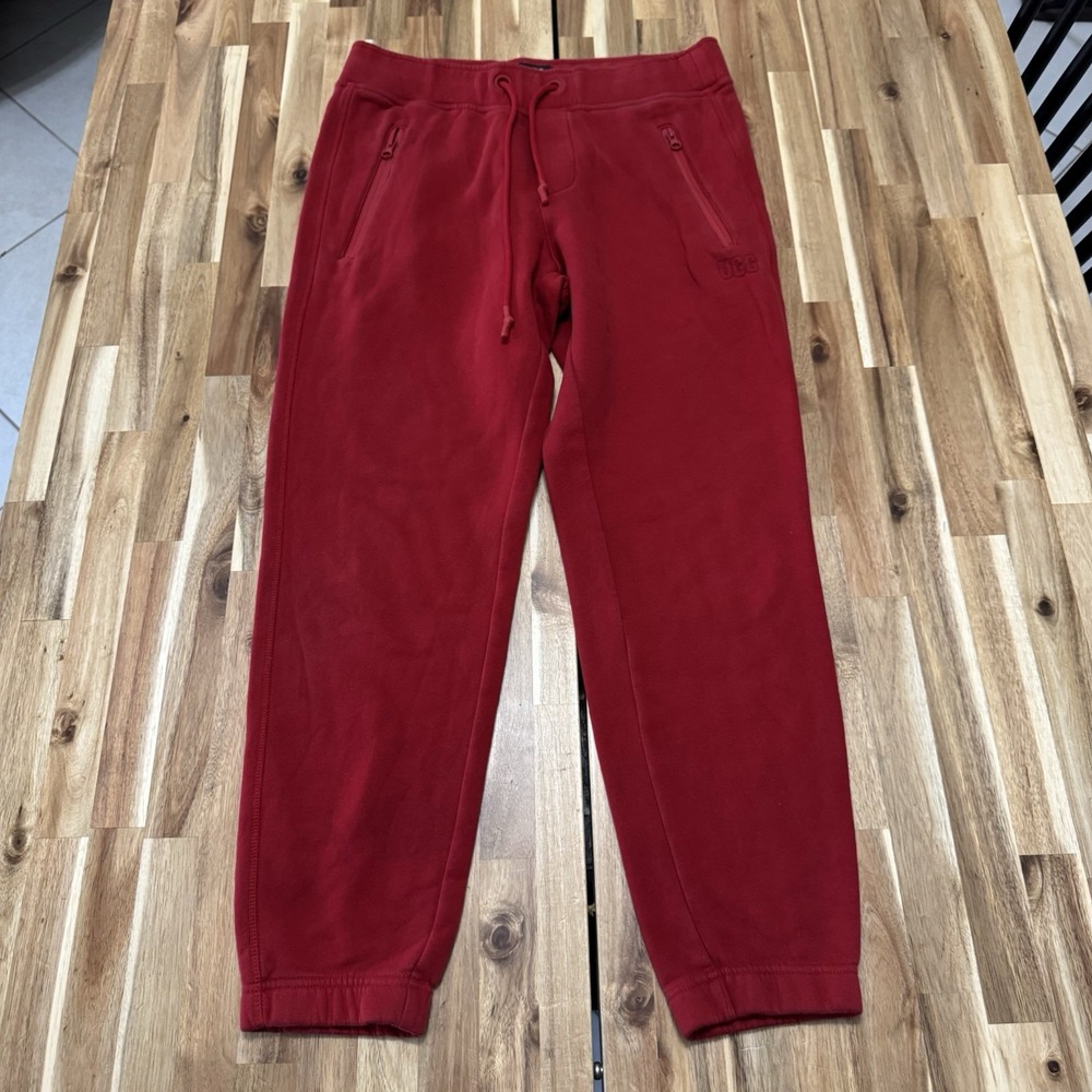 Ugg RTW Joggers Womens M Red Tapered Fleece Comfort Soft Outdoor Lounge Cozy